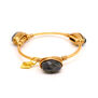 Gold wire wrapped stone bangle by Black & Sigi - assorted